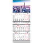 Календарь квартальный 3 бл. на 3 гр. OfficeSpace "New York", с бегунком, 2021г.