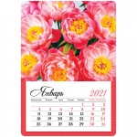 Календарь отрывной на магните 95*135мм, склейка, OfficeSpace "Mono - Яркие цветы", 2021г