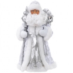 Декоративная кукла "Дед Мороз в серебряном костюме", 30,5см