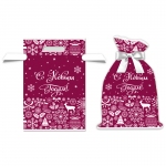Мешок для упаковки подарков с лентой "С Новым Годом!", бордовый, 30*45см