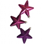 Елочное украшение из полистирола "Фиолетовая звезда" 3*3*6см