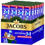 Кофе растворимый Jacobs "ICE Coffee", 3 в 1, порошкообразный, порционный, 24 пакетика*12г, пакет
