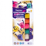 Набор для лепки Genio Kids "Тесто-пластилин",  6 цветов с блестками, картон, европодвес