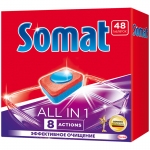 Таблетки для посудомоечных машин Somat "All in 1", 48шт.