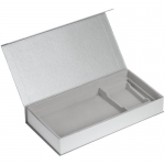 Коробка Planning с ложементом под набор с планингом, ежедневником, ручкой и визитницей, серебристая, 35,5х17,8х5,8 см