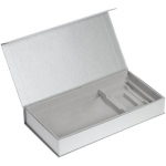 Коробка Planning с ложементом под набор с планингом, ежедневником, ручкой и аккумулятором, серебристая, 35,5х17,8х5,8 см