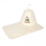 Набор из 3-х предметов (шапка Хозяин бани, рукавица, коврик)