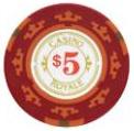 Фишки для игры в покер Casino Royale с номиналом 5 (25шт)