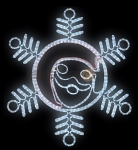 Фигура "Снежинка с Дедом Морозом" размер 107x95см, 14м дюралайт