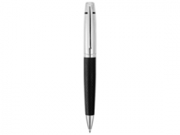 Ручка металлическая шариковая «Антей», черный/серебристый, искусственная кожа/металл