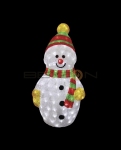 Акриловая светодиодная фигура "Снеговик с шарфом" 60 см, 200 светодиодов, IP 44, понижающий трансформатор в комплекте,