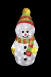 Акриловая светодиодная фигура "Снеговик с шарфом" 30 см, 40 светодиодов, IP 44, понижающий трансформатор в комплекте,