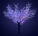 Светодиодное дерево "Сакура", высота 3,6м, диаметр кроны 3,0, синие светодиоды, IP 64, понижающий трансформатор в комплекте,