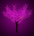 Светодиодное дерево "Сакура", высота 3,6м, диаметр кроны 3,0м, фиолетовые светодиоды, IP 64, понижающий трансформатор в комплекте,