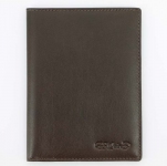 Обложка для паспорта S.Quire, натуральная воловья кожа, коричневый, гладкая, 9,9x13,4 см