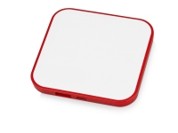 Портативное зарядное устройство «Квадрум», 2600 mAh, белый/красный, пластик