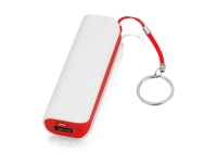 Портативное зарядное устройство «Basis», 2000 mAh, белый/красный, пластик