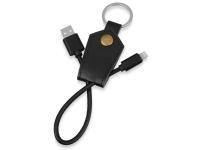 Кабель-брелок USB-Lightning «Pelle», черный, искусственная кожа