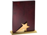 Плакетка «Звезда», красное дерево/золотистый, дерево/металл