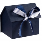 Коробка с лентами Homelike, синяя, 16,2х12,5х16 см; внутренние размеры: 15,7х11,9х15,7 см