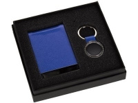 Подарочный набор «Аллен», синий/серебристый, искусственная кожа/металл