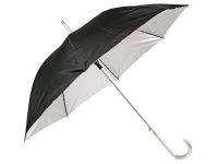 Зонт-трость «Майорка», черный/серебристый, нейлон/металл