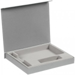 Коробка Doc под блокнот, аккумулятор и ручку, серебристая, 21,5х17х2,7 см