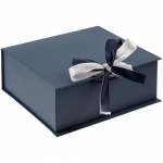 Коробка на лентах Tie Up, малая, синяя, 23,2х23,4х9 см; внутренние размеры: 22,4х22х8,4 см