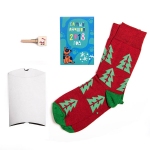 Подарочный набор  "Елки", упаковка, прищепка с шильдом, календарь 2018, носки тематические