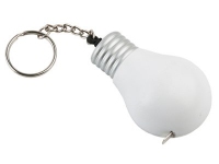 Брелок-рулетка для ключей «Лампочка», 1м, белый/серебристый, пластик/металл