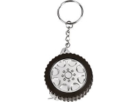 Брелок-рулетка «Шина», 1м, серебристый/черный, пластик/металл