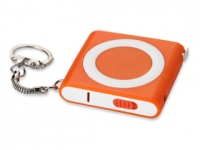 Брелок-рулетка с фонариком «Книга», 1м, оранжевый/белый/серебристый, пластик/металл
