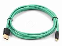 Кабель синхронизации USB - Micro USB (зеленый, 200 см) в оплетке
