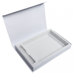Коробка Silk с ложементом под ежедневник 15х21 см и ручку, серебристая, 27х18х3,5 см