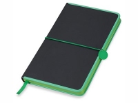 Блокнот А5 «Color Rim», черный/зеленый, искусственная кожа/металл