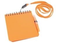 Блокнот А6 «Журналист» с ручкой, оранжевый, полипропилен/пластик