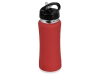 Бутылка спортивная «Коста-Рика», красный/черный/серебристый, нержавеющая cталь/пластик с покрытием soft-touch