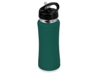 Бутылка спортивная «Коста-Рика», зеленый/черный/серебристый, нержавеющая cталь/пластик с покрытием soft-touch