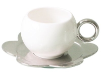 Чайная пара «Санфорд», белый/серебристый, фарфор