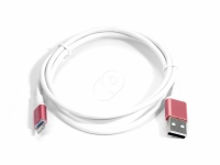 Кабель USB - Lightning (белый\розовый, 100см) GreenConnect