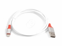 Кабель USB - Lightning (белый\красный, 100см, 3A) GreenConnect