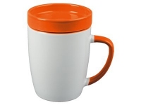 Кружка с универсальной подставкой «Мак-Кинни», белый/оранжевый, керамика
