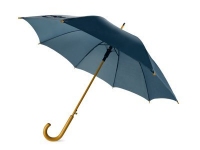 Зонт-трость «Радуга», синий, купол- полиэстер, стержень и ручка- дерево, спицы- металл
