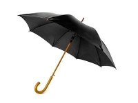 Зонт-трость «Радуга», черный, купол- полиэстер, стержень и ручка- дерево, спицы- металл