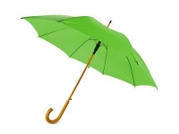 Зонт-трость «Радуга», зеленое яблоко, купол- полиэстер, стержень и ручка- дерево, спицы- металл