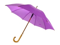 Зонт-трость «Радуга», фиолетовый, купол- полиэстер, стержень и ручка- дерево, спицы- металл