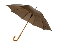 Зонт-трость «Радуга», коричневый, купол- полиэстер, стержень и ручка- дерево, спицы- металл