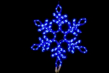 Снежинка 57 см, Синий дюралайт flash-w, соединяется, IP65