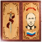 Нарды резные ручной работы "Лидер Нации" (россия, дерево, размер 60х30х5 см)
