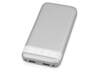 Портативное зарядное устройство «Argent», 15000 mAh, серебристый/белый, пластик с покрытием "софт-тач